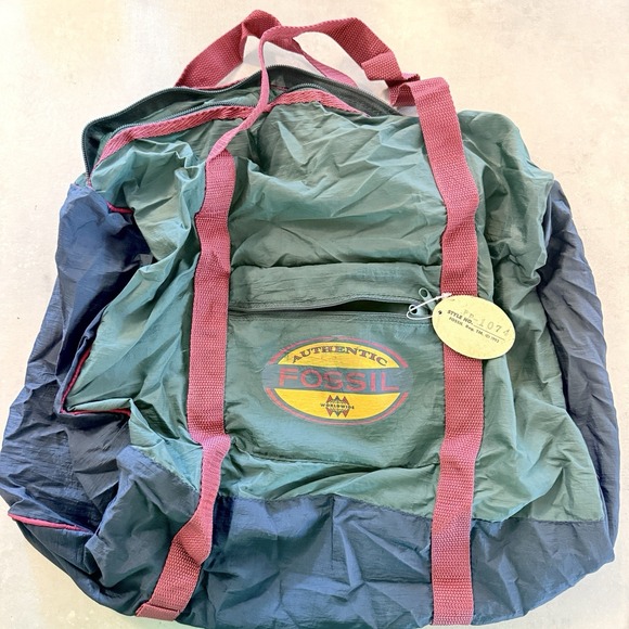 Fossil Other - Vintage Fossil Packable Duffel Bag 90s Y2K Carry On Camping Nylon Tote Gorpcore
